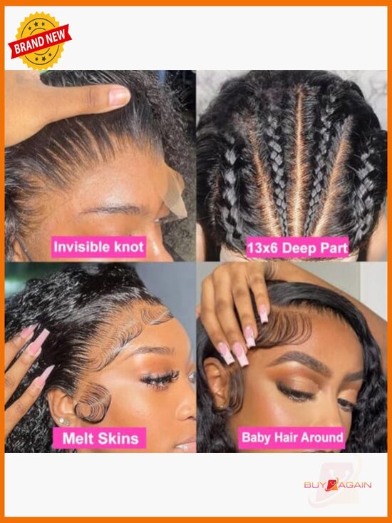 13x6 Curly Lace Front Wig Human Hair 200 Density HD Wet and Wavy Glueless 24 main image 4